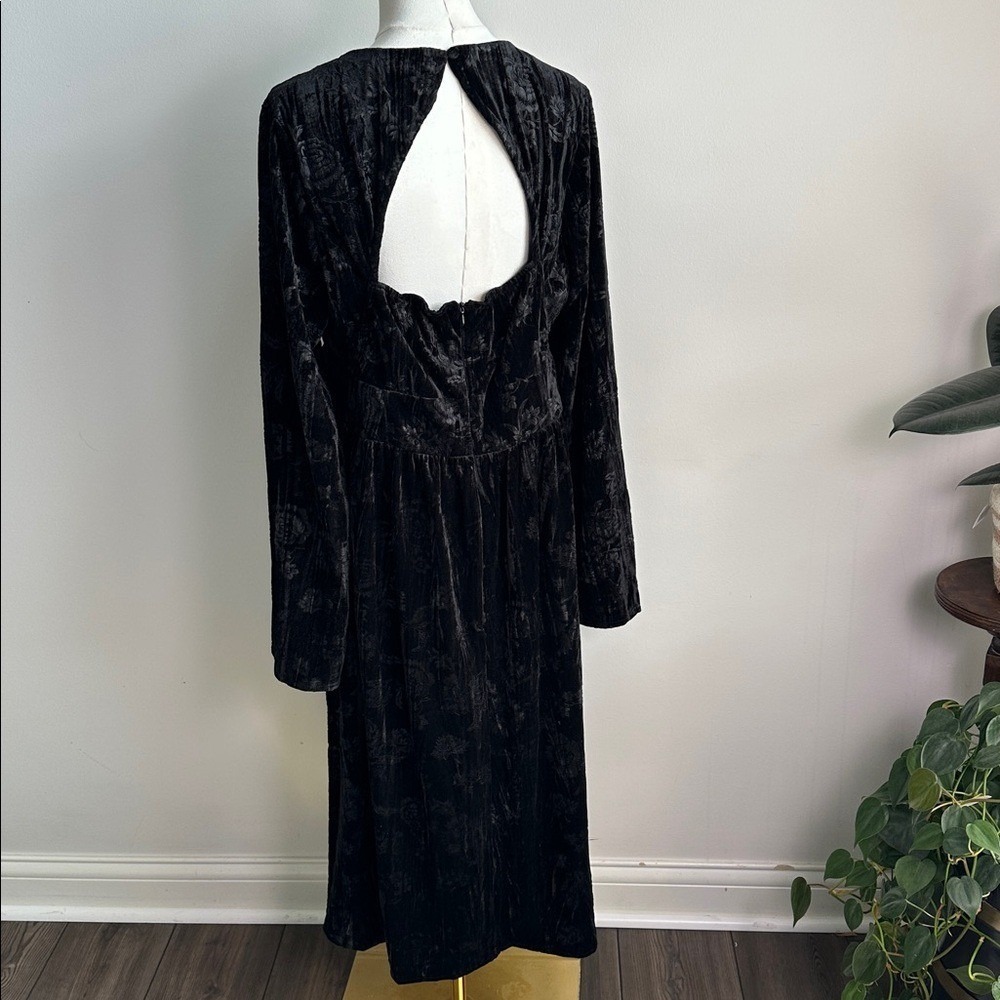 NWT Disturbia Womens Black Velour Floral Dark Romantic Goth Corset Midi Dress 10 - Picture 2 of 12